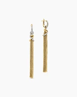 Helena Chain Tassel Earrings in 18K Yellow Gold with Diamonds, 76mm
