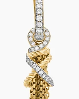 Helena Chain Tassel Earrings in 18K Yellow Gold with Diamonds, 76mm