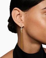 Helena Chain Tassel Earrings in 18K Yellow Gold with Diamonds, 76mm