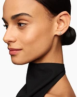 Pavé Crossover Stud Earrings in 18K Yellow Gold with Diamonds, 9mm