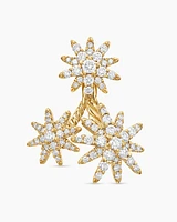 Starburst Cluster Drop Earrings in 18K Yellow Gold with Diamonds, 23.7mm