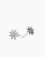 Petite Starburst Stud Earrings in 18K Gold with Diamonds