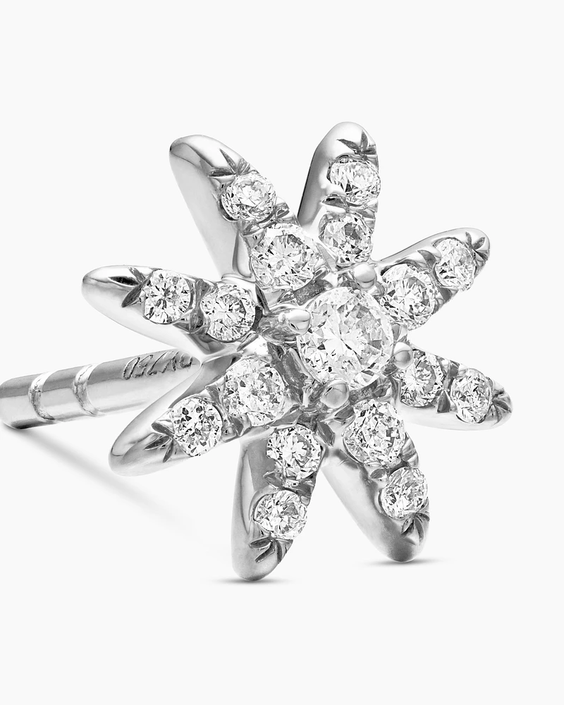 Petite Starburst Stud Earrings in 18K Gold with Diamonds