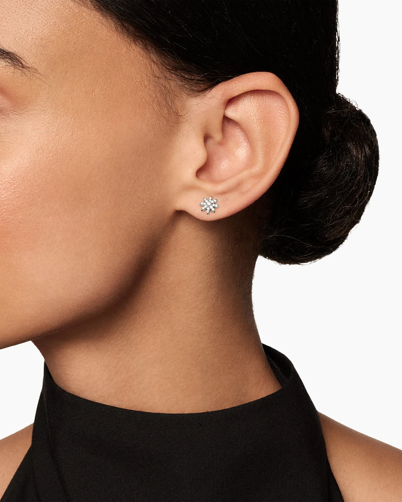 Petite Starburst Stud Earrings in 18K Gold with Diamonds