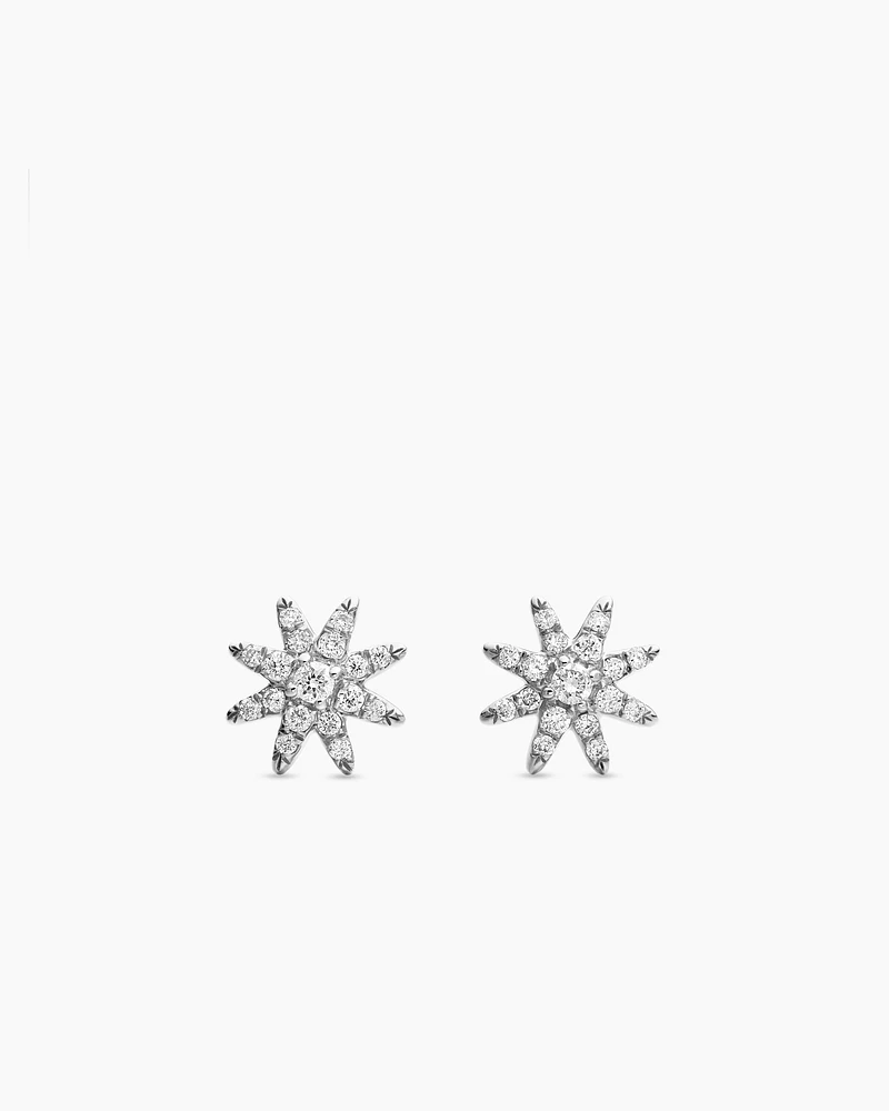 Petite Starburst Stud Earrings in 18K Gold with Diamonds