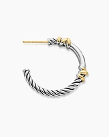 Petite Helena Wrap Hoop Earrings in Sterling Silver with 18K Yellow Gold and Diamonds