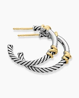 Petite Helena Wrap Hoop Earrings in Sterling Silver with 18K Yellow Gold and Diamonds