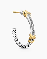 Petite Helena Wrap Hoop Earrings in Sterling Silver with 18K Yellow Gold and Diamonds