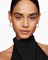 Petite Helena Wrap Hoop Earrings in Sterling Silver with 18K Yellow Gold and Diamonds