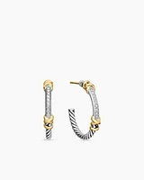 Petite Helena Wrap Hoop Earrings in Sterling Silver with 18K Yellow Gold and Diamonds