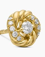 Petite Infinity Stud Earrings in 18K Yellow Gold with Diamonds, 7.8mm