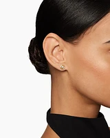 Petite Infinity Stud Earrings in 18K Yellow Gold with Diamonds, 7.8mm
