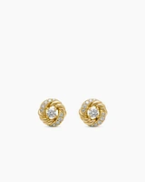 Petite Infinity Stud Earrings in 18K Yellow Gold with Diamonds, 7.8mm