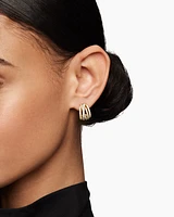 Pavé Crossover Shrimp Earrings in 18K Yellow Gold with Diamonds, 15.8mm