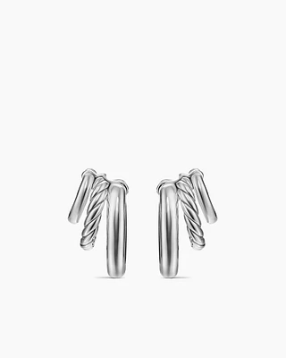 DY Mercer® Three Row Hoop Earrings in Sterling Silver, 21mm
