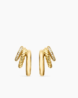 DY Mercer® Multi Hoop Earrings in 18K Yellow Gold with Diamonds, 21mm