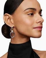 DY Mercer® Circular Drop Earrings in Sterling Silver with 18K Yellow Gold and Diamonds, 50mm