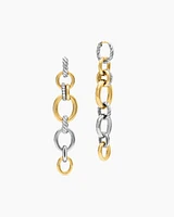 DY Mercer® Linked Drop Earrings in Sterling Silver with 18K Yellow Gold and Diamonds, 68mm
