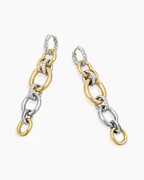 DY Mercer® Linked Drop Earrings in Sterling Silver with 18K Yellow Gold and Diamonds, 68mm