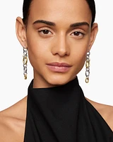 DY Mercer® Linked Drop Earrings in Sterling Silver with 18K Yellow Gold and Diamonds, 68mm
