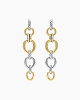 DY Mercer® Linked Drop Earrings in Sterling Silver with 18K Yellow Gold and Diamonds, 68mm