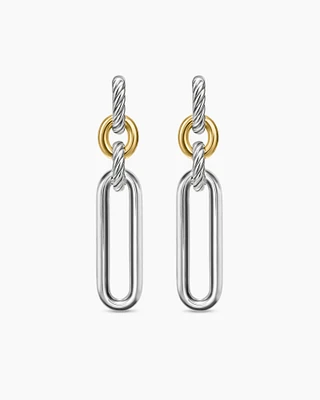 Lexington Double Link Drop Earrings in Sterling Silver with 18K Yellow Gold, 54mm