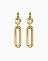 Lexington Double Link Drop Earrings in 18K Yellow Gold with Diamonds, 54mm