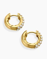 DY Mercer® Micro Hoop Earrings in 18K Yellow Gold with Diamonds, 13.5mm