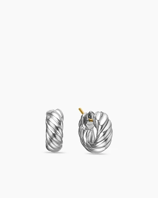 Sculpted Cable Hoop Earrings in Sterling Silver