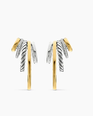 DY Mercer® Multi Hoop Earrings in Sterling Silver with 18K Yellow Gold and Diamonds