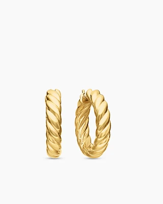Sculpted Cable Hoop Earrings in 18K Yellow Gold