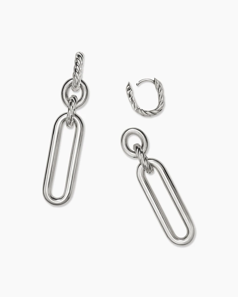 Lexington Double Link Drop Earrings in Sterling Silver, 53.5mm