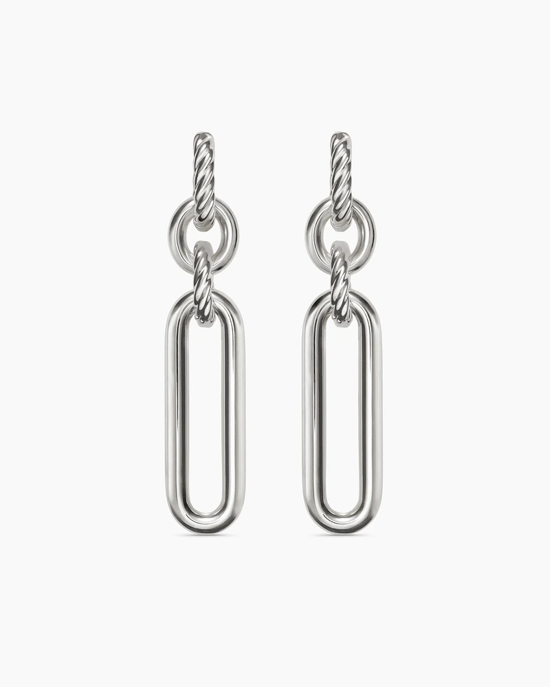 Lexington Double Link Drop Earrings in Sterling Silver, 53.5mm