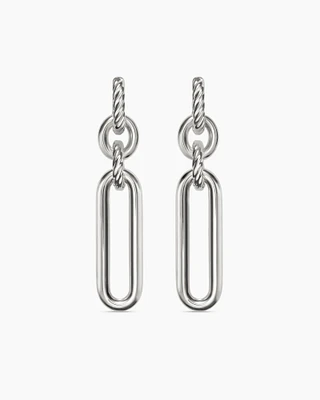 Lexington Double Link Drop Earrings in Sterling Silver, 53.5mm