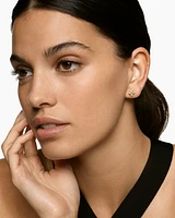Petite Modern Renaissance Pyramid Stud Earrings in 18K Yellow Gold with Diamonds, 8mm