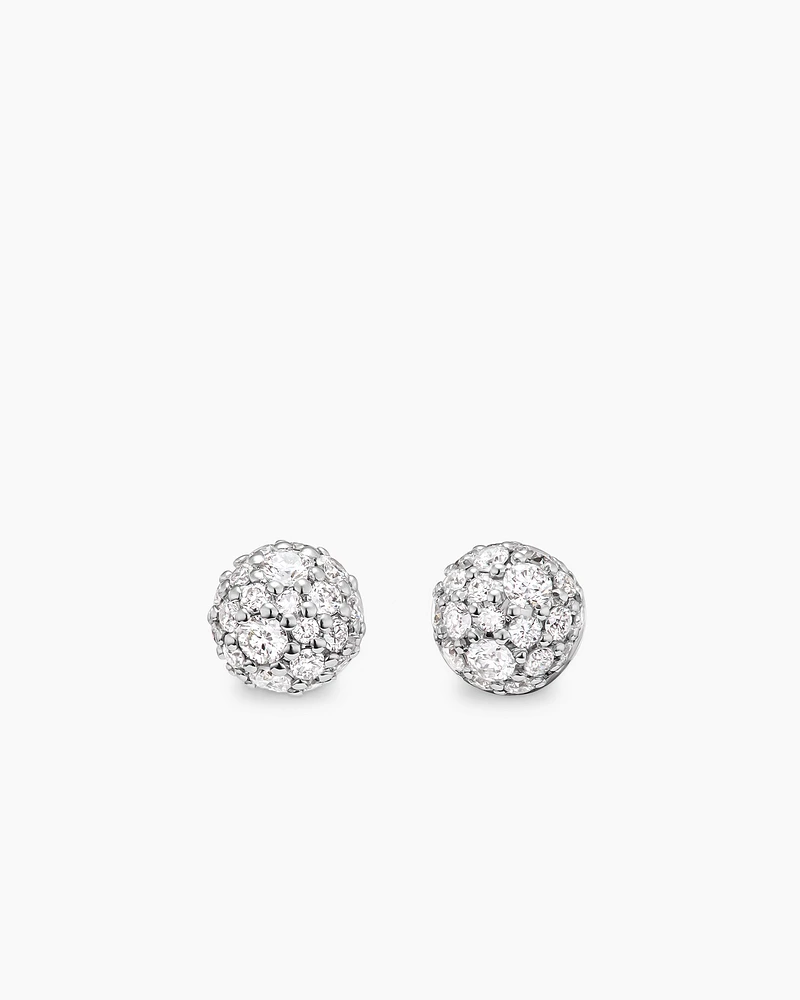 Petite Pavé Stud Earrings in 18K Yellow Gold with Diamonds, 4.5mm