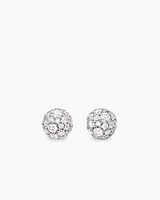 Petite Pavé Stud Earrings in 18K Yellow Gold with Diamonds, 4.5mm