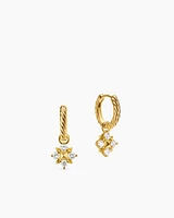 Petite Modern Renaissance Pyramid Drop Earrings in 18K Yellow Gold with Diamonds, 18.8mm
