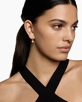 Petite Modern Renaissance Pyramid Drop Earrings in 18K Yellow Gold with Diamonds, 18.8mm