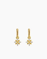 Petite Modern Renaissance Pyramid Drop Earrings in 18K Yellow Gold with Diamonds, 18.8mm
