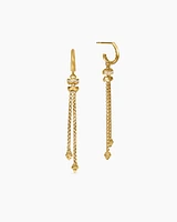 Zig Zag Stax™ Chain Drop Earrings in 18K Yellow Gold with Diamonds, 66mm
