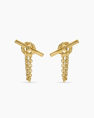 DY Mercer® Petite Toggle Chain Stud Earrings in 18K Yellow Gold, 38.2mm
