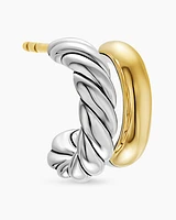 DY Mercer® Double Hoop Huggie Earrings in Sterling Silver with 18K Yellow Gold, 13.5mm