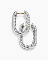 DY Madison® Smooth Hoop Earrings in Sterling Silver with Diamonds, 24.3mm