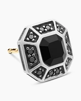 Streamline® Stud Earring in Sterling Silver with Black Diamond, 10mm