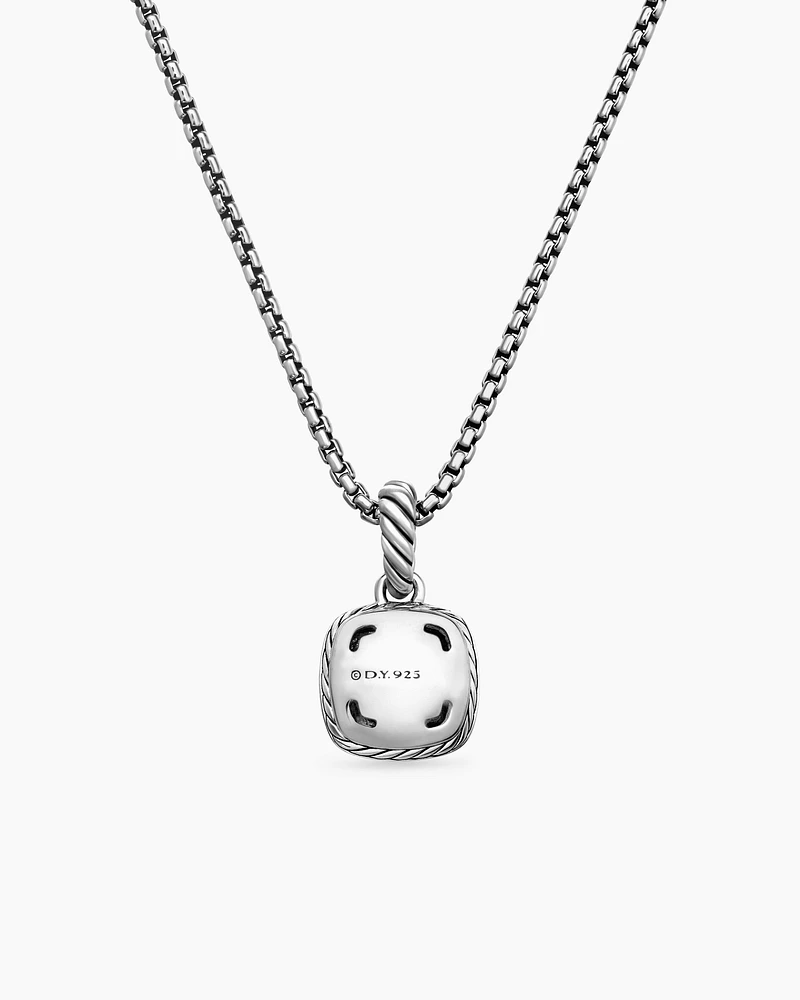 Petite Albion® Pendant Necklace in Sterling Silver with Black Onyx and Diamonds, 7mm