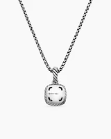Petite Albion® Pendant Necklace in Sterling Silver with Black Onyx and Diamonds, 7mm
