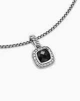 Petite Albion® Pendant Necklace in Sterling Silver with Black Onyx and Diamonds, 7mm