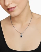 Petite Albion® Pendant Necklace in Sterling Silver with Black Onyx and Diamonds, 7mm