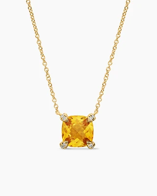 Petite Chatelaine Pendant Necklace with 18K Yellow Gold and Diamonds
